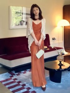 SHANGSHA | Luxurious High-End Fall Cold Weather Social Occasion Strap Dress Suit