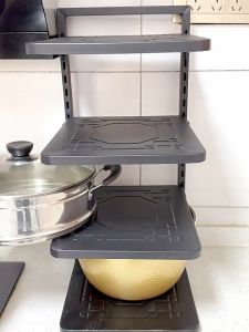Versatile Under-Sink Adjustable Pot and Pan Storage Rack with Durable Metal Frame