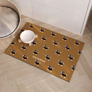 Waterproof Non-Slip Pet Mat Dog Bowl Mat Easy to Clean Puppy Mat Durable Wear Resistant Comfortable Soft Material for Pets