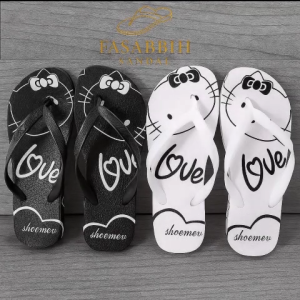 Sandal Jepit Motif Kucing Lucu - Desain Aesthetic ala Hello Kitty