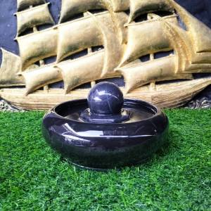 น้ำพุตั้งโต๊ะ น้ำล้น หินหมุน5ซม. อ่างเซรามิกสีดำ อ่างไซส์6นิ้ว หิน5ซม. แถมปั้ม1ตัวพร้อมใช่งาน