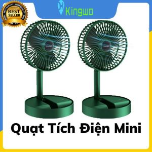 Quạt tích điện cầm tay mini để bàn gấp tròn siêu gọn 3 chế độ gió mạnh pin chạy 6-8 giờ mẫu mới 2022 QTDX01