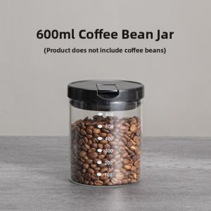 Lead-Free High Borosilicate Glass Coffee Bean Sealed Storage Container Kitchen Food Grains Cereal Milk Powder Tea Storage Vessel