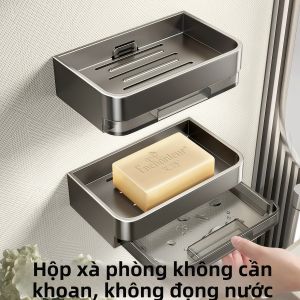 Khay Đựng Xà Phòng Treo Tường Không Cần Khoan 2 Tầng