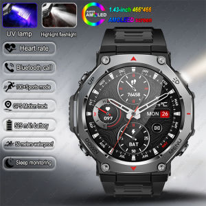 New T-Rex 3 Military Outdoor Sports Smart Watch Men GPS Motion Track 5 ATM Waterproof Heart Rate HD Bluetooth Call Smart Watch