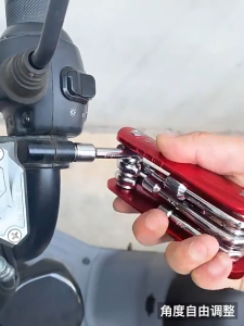6 in 1 Folding Nut Driver Set Metric Hex Nut Driver Set Folding Socket Wrench Cr-V Steel Shank Portable Premium Aluminum Handle. Easy to Carry Out.