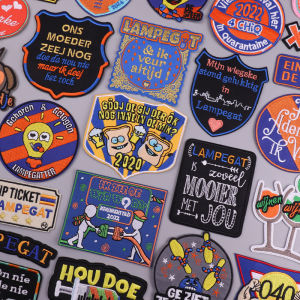 Lampegat เย็บปักถักร้อย Patch บนเสื้อผ้าเนเธอร์แลนด์ Carnival เหล็กบนแพทช์สําหรับเสื้อผ้าสัญลักษณ์ Applique Badge Stick DIY