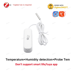 Tuya Zigbee 3.0 Humidity Sensor With Optional External Probe Temperature Detection For Fridge Aquarium Remote Monitor 2MQTT