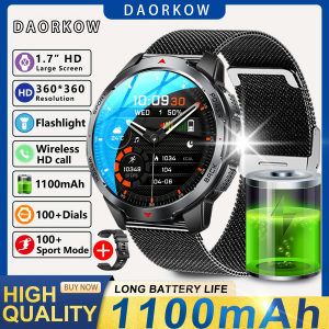 Smart Watch LED Flashlight Outdoor KT88 Compass Wireless call Men Multi-Sport Fitness Tracker 1100Mah Large Battery Smartwatch