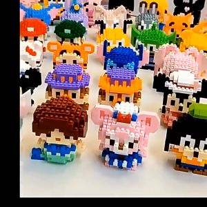 Mainan Edukasi Anak Building Nano Block Model DIY Bricks Mini Sanrio Mario Stitch Kuromi Lotso dkk