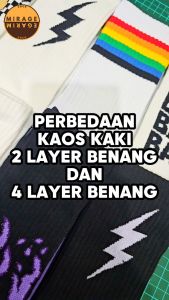 Kaos Kaki Oldschool - Kaos Kaki Skate Motif Garis Rainbow Stripe - 4LAYER BENANG - G4