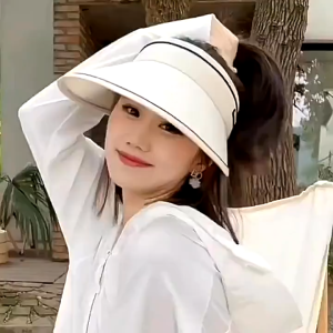 Topi Visor Fashion Lipat Besar Musim Panas Topi Pantai Outdoor Pelindung Panas Topi Golf UPF50+ Anti Uv Hat Summer Wanita