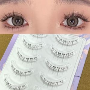 BRONICY Lower Eyelashes Little Flame Natural Simulation Thin Transparent Stem Comic False Eyelashes
