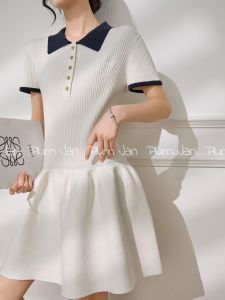 PlumJan | Đầm Cổ Lệch Elegance Pháp Mới Hè