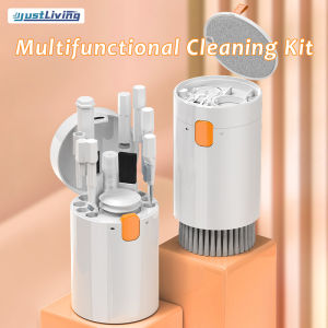 Justliving Bộ công cụ làm sạch điện tử đa chức năng 20in1 cho AirPods/iPad/iPhone/máy tính/máy tính xách tay/điện thoại/máy tính bảng/tai nghe/máy ảnh và nhiều hơn nữa với hộp lưu trữ Tai nghe vả lau màn hình bàn phím