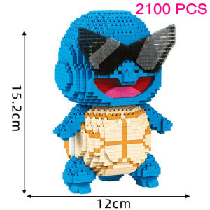 DIY Pokemon Building Blocks Cartoon Pikachu Bulbasaur Toy Childrens Assembled Model Pet Elf Kid Children Gift Compatible Lego
