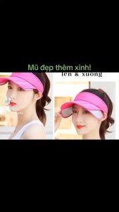 Mũ Trùm Đầu Che Nắng Hở Chóp Spost Nón Chống Nắng Nữ Vành Rộng kéo ra thu vào được Ngăn Tia Uv Style Năng Động Trẻ Trung