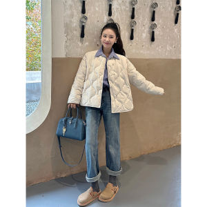 Quần Jeans Denim Ống Thẳng Cạp Cao Màu Xanh Cổ Điển Cho Nữ Quần Ống Rộng Ôm Dáng Thời Trang Mùa Thu Quần Jeans Denim