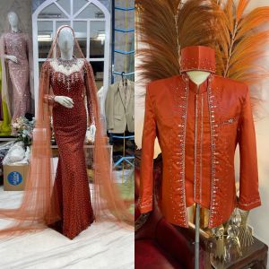 gaun pengantin span slim mutiara couple beskap