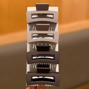 4PcsCoffee Color Medium-Sized Square Hair Clips Suitable for Daily Use Womens Hair Accessories Gift Recommendation