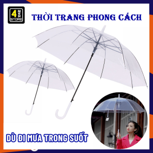 Ô Dù Đi Mưa Che Nắng Trong Suốt Gấp Gọn Cao Cấp - Ô Trong Suốt Bền Đẹp Che Mưa Thời Trang 8 Nan Cứng Cáp - Dù Gấp Gọn Chống Thắm Nước