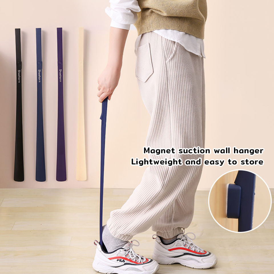Magnetic Shoe Horn Long Handle Professional Shoe Lifter Stand Plastic Spoon Shape Shoe Hores 63cm Smooth Shoehorn Lazy Fat Pregnant Helper