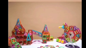72/60pcs Magnetic Tiles Building Blocks Ferris Wheel Set Educational Magnet Building Toys For Baby