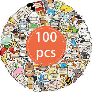 100 Miếng Dán Hình Thú Cưng Hỗ Trợ Cảm Xúc Chống Nước Bằng Vinyl Tem Dán Khích Lệ Tích Cực Dùng Cho Bình Nước Văn Phòng Phẩm Size S