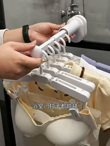 Travel Drying Rack 5-Hole Portable Clothes Rack Punch-Free New Wall Mounted Indoor And Outdoor Balcony Telescopic Hangernon旅行衣挂