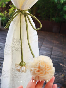 YASHLIE Modern Minimalist French Flower Curtain Tie Decorative Creative Hanging Strap Curtain Sheer Binding Ribbon Home Fabric