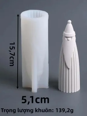 Khuôn Silicon Hình Ông Già Noel Dễ Thương 3D Để Làm Đồ Trang Trí Giáng Sinh Tự Làm Nến Thơm & Xà Phòng Thạch Cao Nhựa Thủ Công Quà Tặng