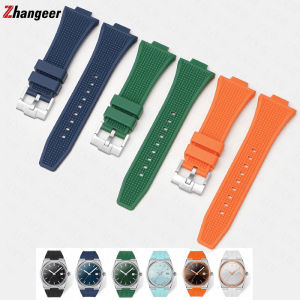 Zhangeer 12mm X 26mm Special Strap Convex End Rubber Silicone Strap for Tissot PRX Series T137.407/T137.410 Super Player Sport Watch Band Bracelet Watch accessories