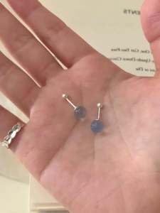 S999 Pure Silver Simple Sea Blue Topaz Earrings Women Sleeping No Need to Remove Screwless Unique Design Ear Jewelry