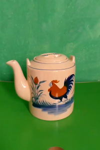Ấm Tích Xưa Pha trà Gốm Sứ vẽ con gà Cỡ Lớn 1 lit