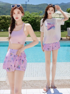 Barbie | Female Beach Vacation Three Piece Swimsuit Modest Tummy Concealing Slimming