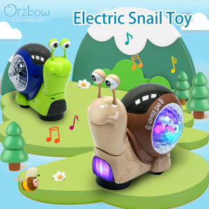 Orzbow Baby Cartoon Fun Sound and Light Automatic Obstacle Avoidance Toy Luminous Crawling Snail Toy Electric Snail