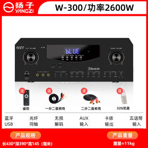 Yangzi Home K-Song Bluetooth Power Amplifier High Power Karaoke Sound System Professional Audio Equipment HiFi Speaker