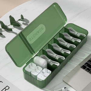 Kotak Penyimpanan Kabel กล่อง 7ช่อง อุปกรณ์อิเล็กทรอนิกส์สำหรับโต๊ะลิ้นชัก จัดระเบียบสายไฟ เช่นชาร์จสายเคเบิล ราคาที่สมบูรณ์และคุณภาพสูงสุด