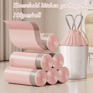 Household Thick Kitchen Garbage Bag Ice Berry Powder Thick Garbage Bag Drawstring Disposable Garbage Bag Plastic Bag Student Dormitory Garbage Bag