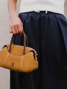 KUNOGIGI/ Kura Gigi Baseball Boston Bag small sanded leather handbag womens crossbody bag 24 models