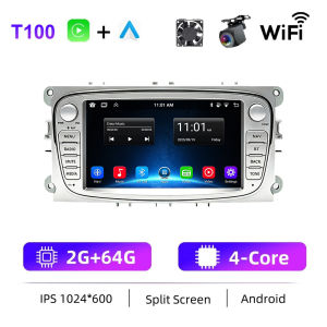 For Ford Focus MK2 S-Max Mondeo Galaxy C-Max Car Radio Carplay Android Auto GPS Multimedia Player RDS 4G AHD DVR 2 Din AutoRadio