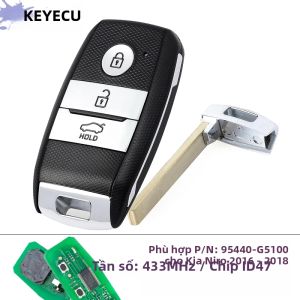 Chìa Khóa Điều Khiển Từ Xa Thông Minh Không Cần Chìa Khóa 434MHz ID47 Chip Cho Kia Niro 2016-2018 3 Nút Keyecu PN: 95440-G5100 Chất Liệu ABS