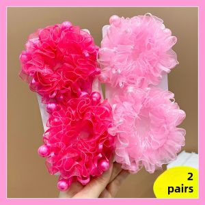 Colorful Princess Style Hair Accessories for Girls School Hair Ties Elastic Bands Mesh Headwear Baby Bun Hair Accessories