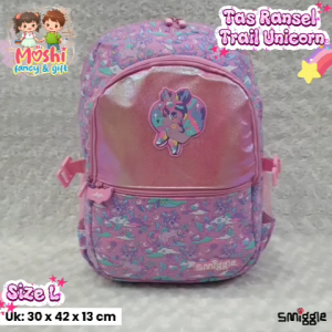 Tas Smiggle Trail Unicorn / Tas Sekolah Ransel Smiggle Motif Unicorn  / Backpack Senior Unicorn / Tas Gendong Anak Sekolag size SD Perempuan