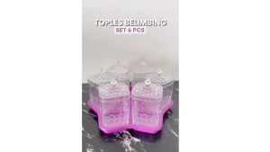 CALISTA TOPLES BELIMBING KRISTAL JUMBO  SET ISI 6 PCS + 1 NAMPAN WADAH TEMPAT MAKANAN KUE KERING AESTHETIC ESTETIK SERBAGUNA