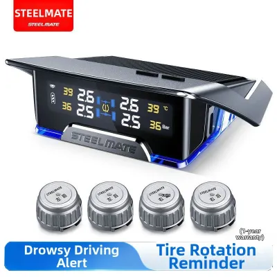 Steelmate | Solar-powered Tire Pressure Monitor with Fatigue and Swap Alert