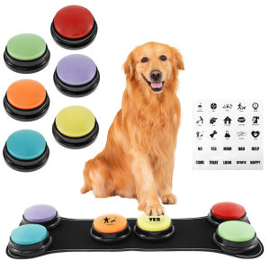 4/6 Pcs Dog Communication Buttons with Nonslip Mat Voice Recording Button for Pet Training Buzzer 30 Second Record Playback