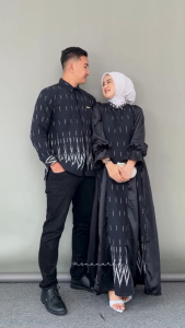 ZUDEVA-SHINTA Set Couple Family Baju Batik Tenun Pasangan Lebaran 2025 Etnik Sarimbit Kondangan Keluarga Muslim Wanita