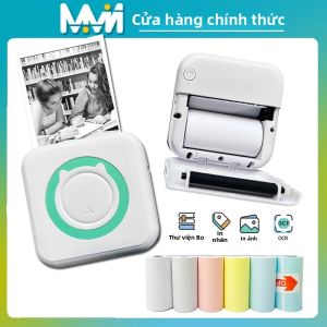 Máy In Nhiệt Mini Di Động Không Dây BT 203dpi In Ảnh Nhãn Ghi Chú Với Cáp USB Dùng Cho Gia Đình