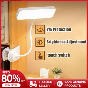 LED Desk Lamp Table Clip on Lamp Eye Protection 3 Modes Dimming Light LED 360° Flexible Gooseneck Arm Drafting lampshade for study Work Reading